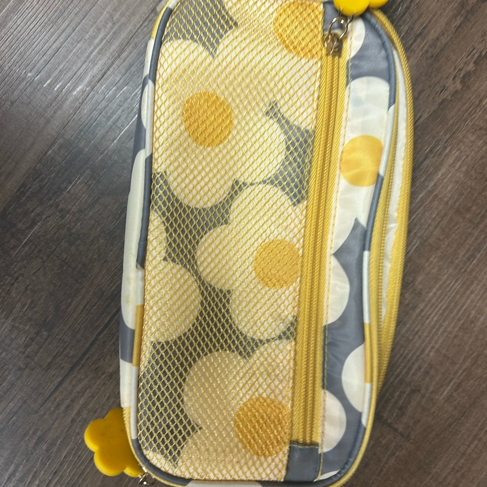 Yellow and Gray Floral tech bag
